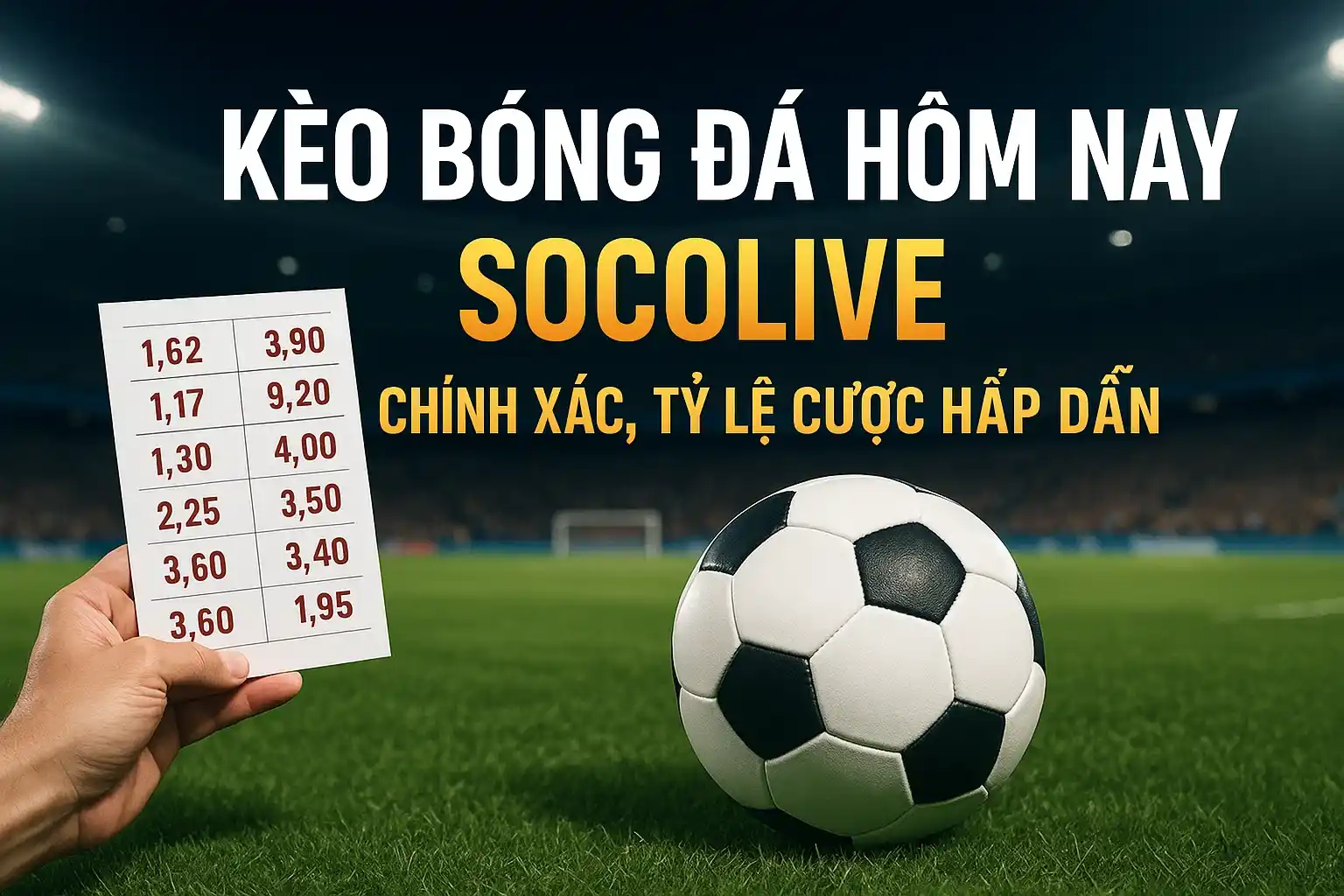 Kèo bóng đá hôm nay trên Socolive