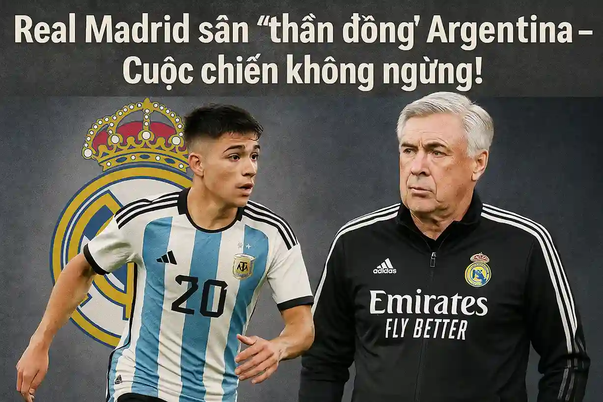 Real Madrid săn kí hợp đồng với "thần đồng" Argentina 2025