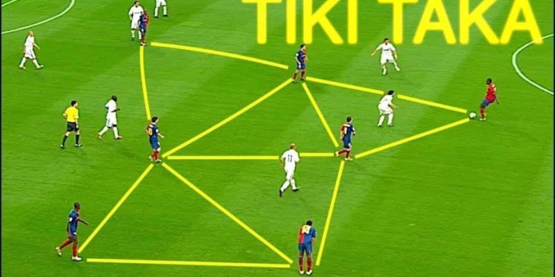 Đặc điểm của Tiki-taka là những đường truyền ngắn và liên tục